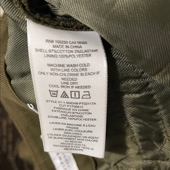 Equipment Femme Pant Olive Green Cropped Trousers Size 0 - Picture 5 of 5